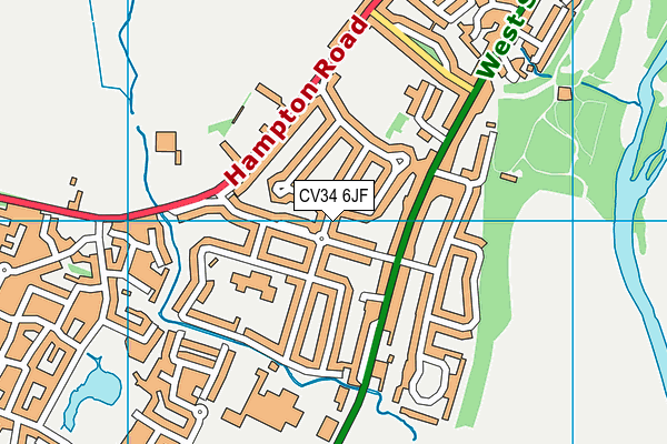 CV34 6JF map - OS VectorMap District (Ordnance Survey)
