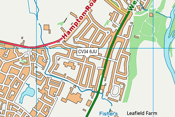 CV34 6JU map - OS VectorMap District (Ordnance Survey)