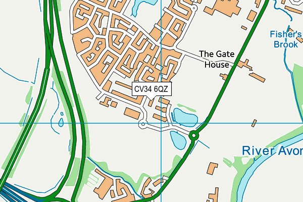 CV34 6QZ map - OS VectorMap District (Ordnance Survey)