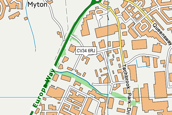 CV34 6RJ map - OS VectorMap District (Ordnance Survey)