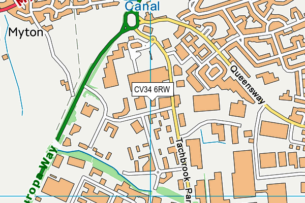 CV34 6RW map - OS VectorMap District (Ordnance Survey)