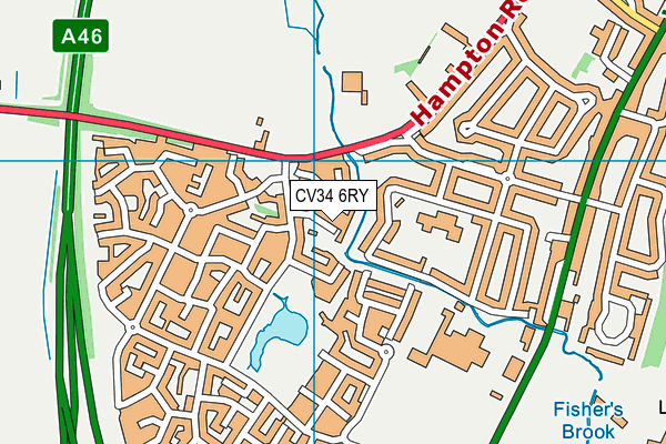CV34 6RY map - OS VectorMap District (Ordnance Survey)