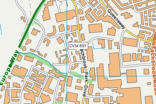 CV34 6SY map - OS VectorMap District (Ordnance Survey)