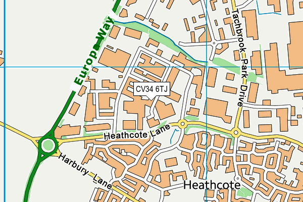 CV34 6TJ map - OS VectorMap District (Ordnance Survey)