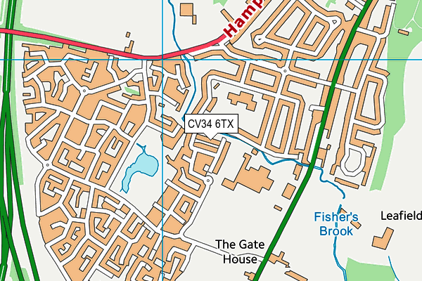 CV34 6TX map - OS VectorMap District (Ordnance Survey)
