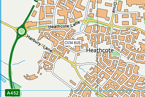 CV34 6US map - OS VectorMap District (Ordnance Survey)