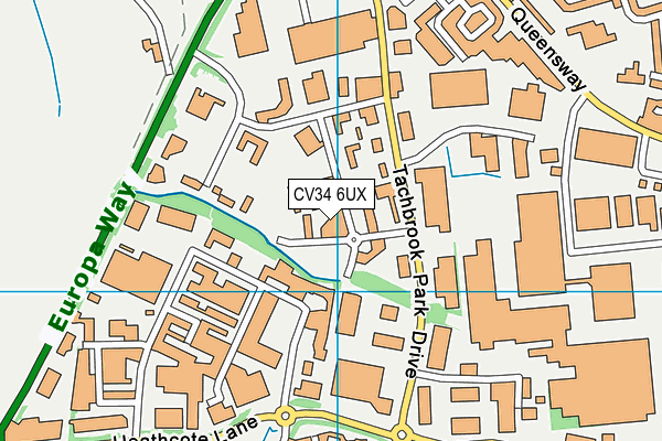 CV34 6UX map - OS VectorMap District (Ordnance Survey)