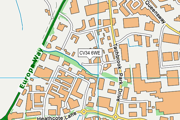 CV34 6WE map - OS VectorMap District (Ordnance Survey)