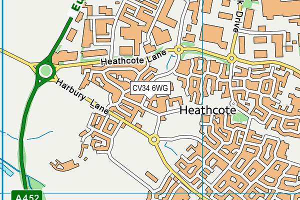CV34 6WG map - OS VectorMap District (Ordnance Survey)