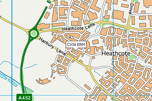 CV34 6WH map - OS VectorMap District (Ordnance Survey)