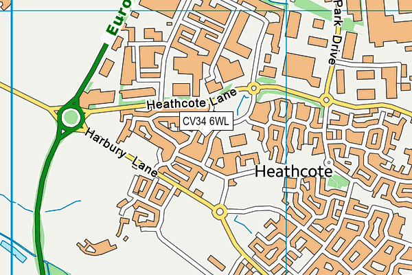 CV34 6WL map - OS VectorMap District (Ordnance Survey)