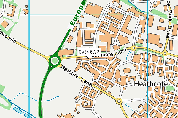 CV34 6WP map - OS VectorMap District (Ordnance Survey)