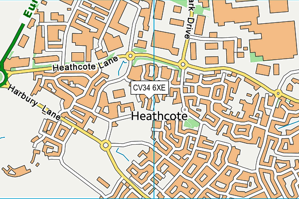 CV34 6XE map - OS VectorMap District (Ordnance Survey)