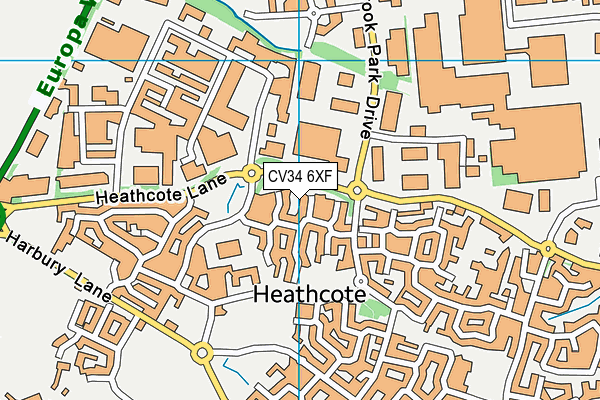CV34 6XF map - OS VectorMap District (Ordnance Survey)