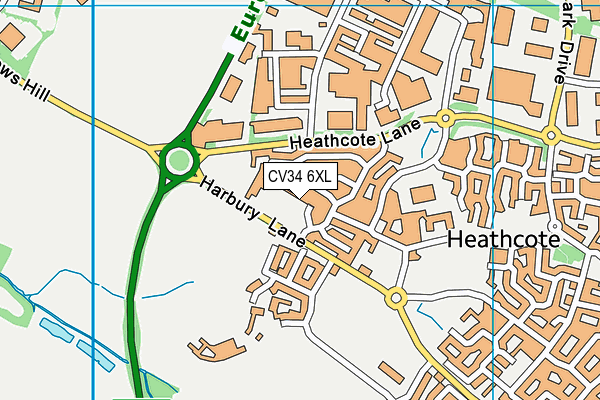 CV34 6XL map - OS VectorMap District (Ordnance Survey)