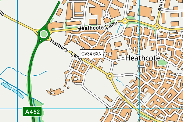 CV34 6XN map - OS VectorMap District (Ordnance Survey)