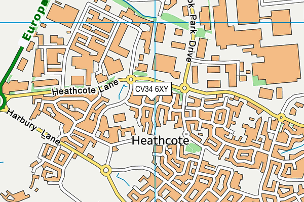 CV34 6XY map - OS VectorMap District (Ordnance Survey)