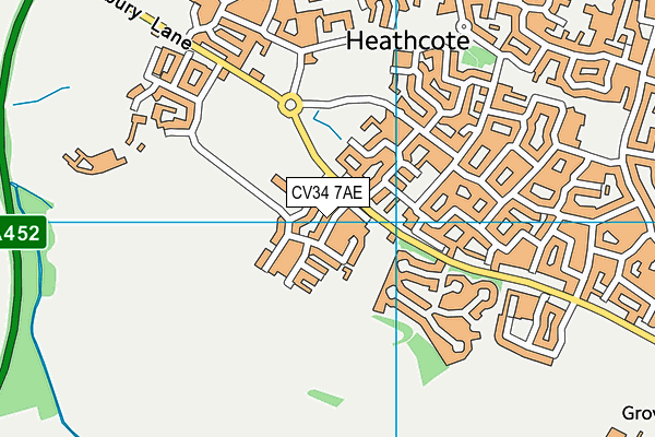 CV34 7AE map - OS VectorMap District (Ordnance Survey)