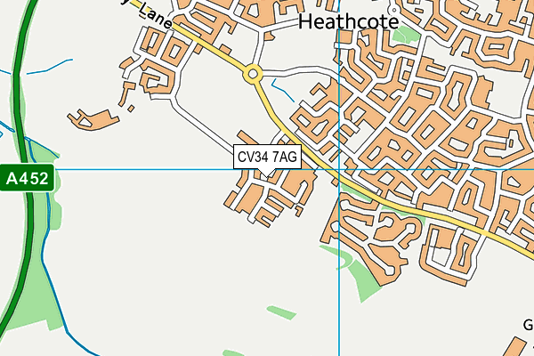 CV34 7AG map - OS VectorMap District (Ordnance Survey)