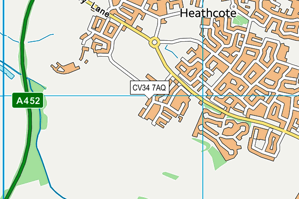 CV34 7AQ map - OS VectorMap District (Ordnance Survey)
