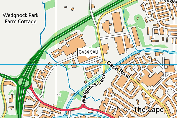 CV34 9AU map - OS VectorMap District (Ordnance Survey)