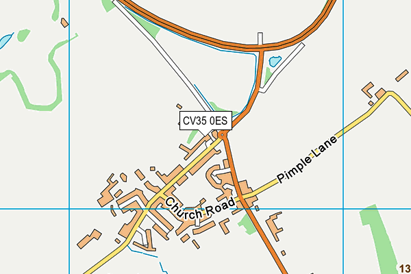 CV35 0ES map - OS VectorMap District (Ordnance Survey)