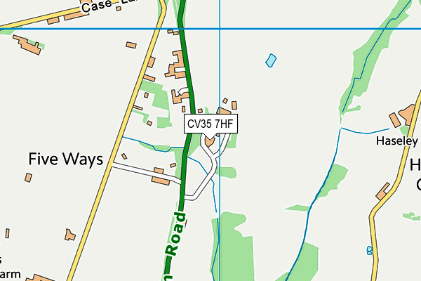 CV35 7HF map - OS VectorMap District (Ordnance Survey)