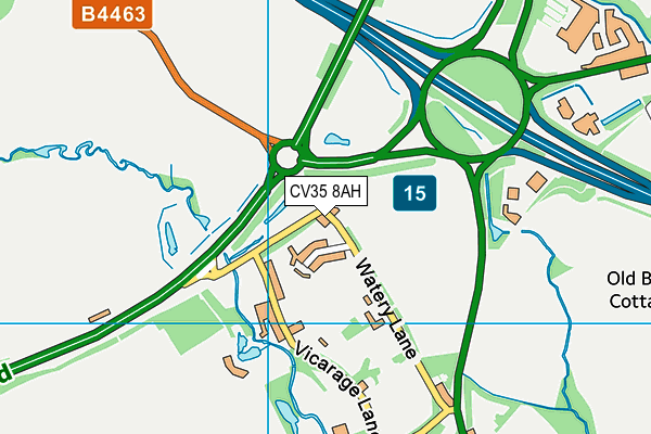 CV35 8AH map - OS VectorMap District (Ordnance Survey)