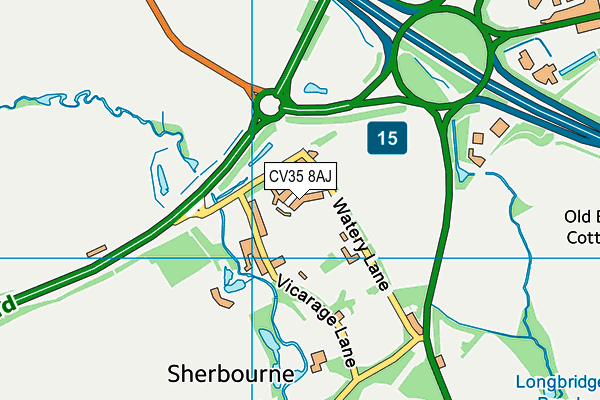 CV35 8AJ map - OS VectorMap District (Ordnance Survey)