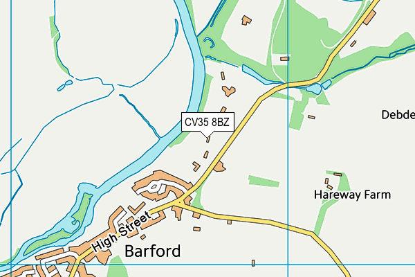 CV35 8BZ map - OS VectorMap District (Ordnance Survey)