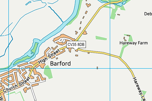 CV35 8DB map - OS VectorMap District (Ordnance Survey)