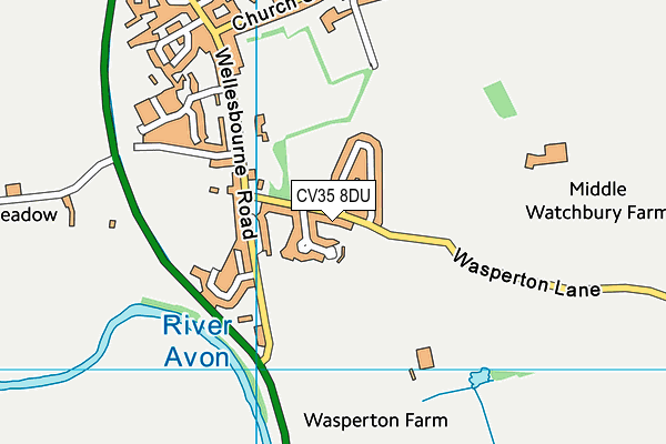 CV35 8DU map - OS VectorMap District (Ordnance Survey)