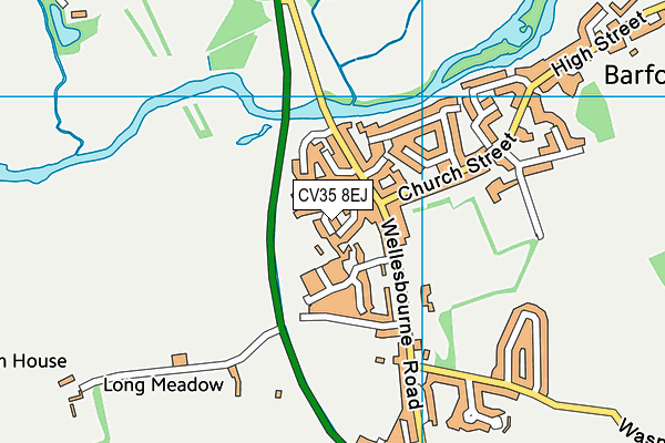 CV35 8EJ map - OS VectorMap District (Ordnance Survey)