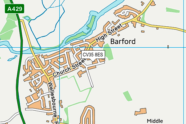 King George V Playing Field (Barford) map (CV35 8ES) - OS VectorMap District (Ordnance Survey)