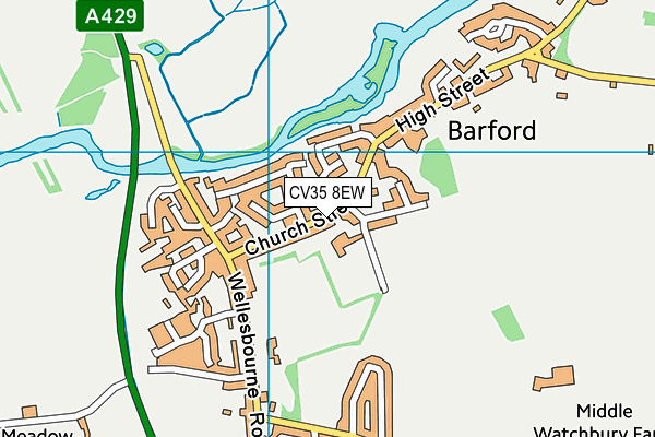 Barford St Peter's CofE Primary School map (CV35 8EW) - OS VectorMap District (Ordnance Survey)