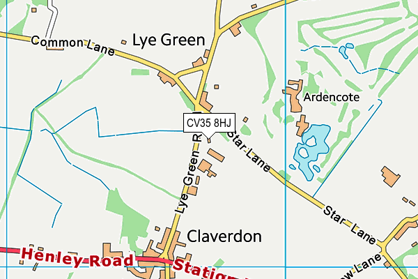 CV35 8HJ map - OS VectorMap District (Ordnance Survey)