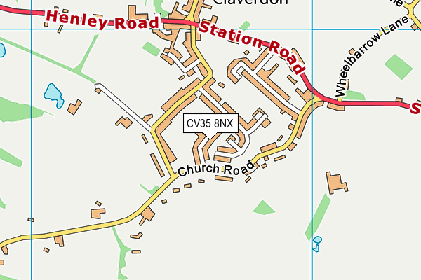 CV35 8NX map - OS VectorMap District (Ordnance Survey)