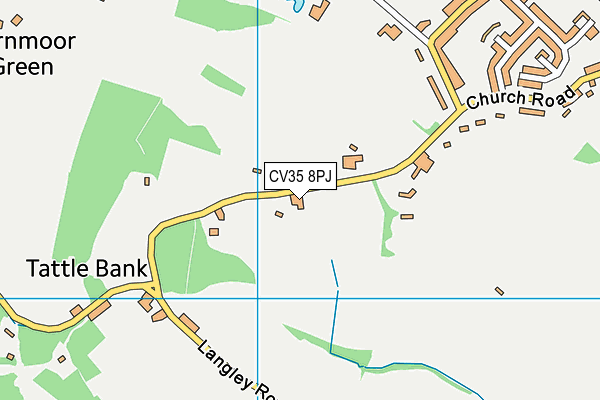 CV35 8PJ map - OS VectorMap District (Ordnance Survey)