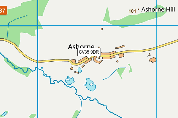 Ashorne Village Hall map (CV35 9DR) - OS VectorMap District (Ordnance Survey)