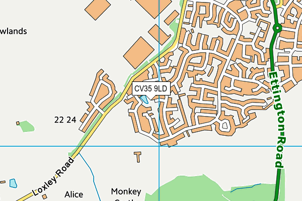 CV35 9LD map - OS VectorMap District (Ordnance Survey)