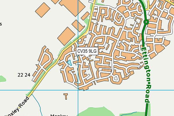 CV35 9LG map - OS VectorMap District (Ordnance Survey)