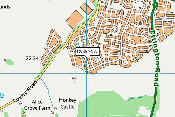 CV35 9NW map - OS VectorMap District (Ordnance Survey)
