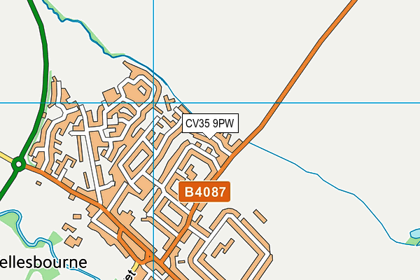 CV35 9PW map - OS VectorMap District (Ordnance Survey)