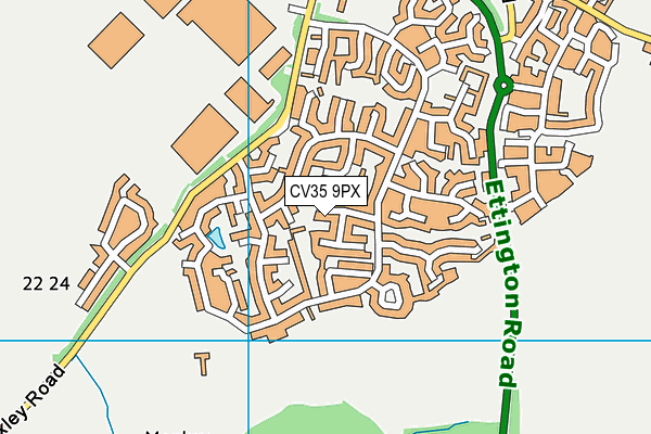 CV35 9PX map - OS VectorMap District (Ordnance Survey)