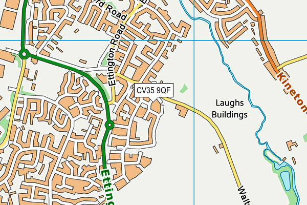 CV35 9QF map - OS VectorMap District (Ordnance Survey)