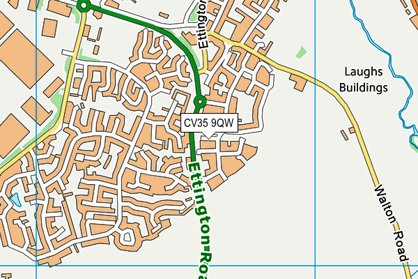 CV35 9QW map - OS VectorMap District (Ordnance Survey)