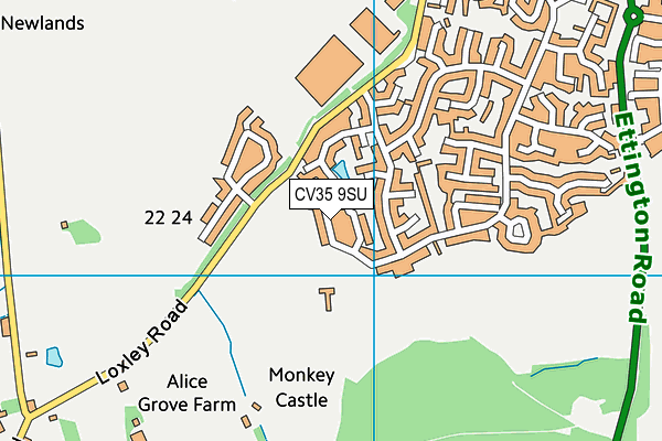 CV35 9SU map - OS VectorMap District (Ordnance Survey)