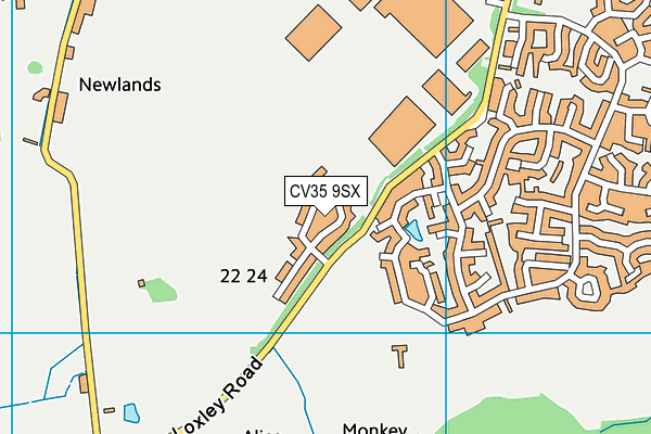 CV35 9SX map - OS VectorMap District (Ordnance Survey)