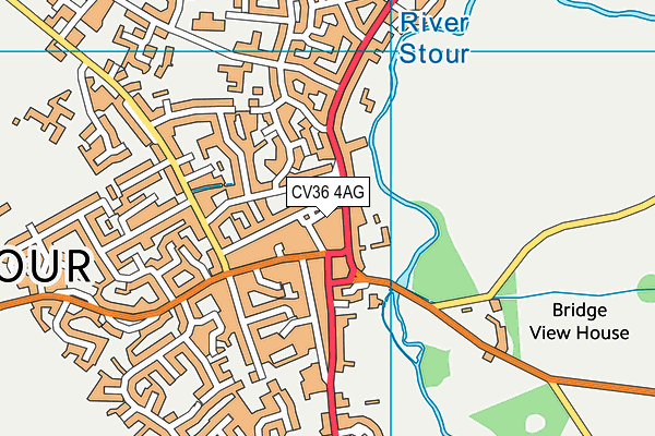 CV36 4AG map - OS VectorMap District (Ordnance Survey)