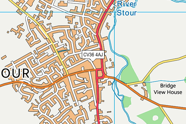 CV36 4AJ map - OS VectorMap District (Ordnance Survey)